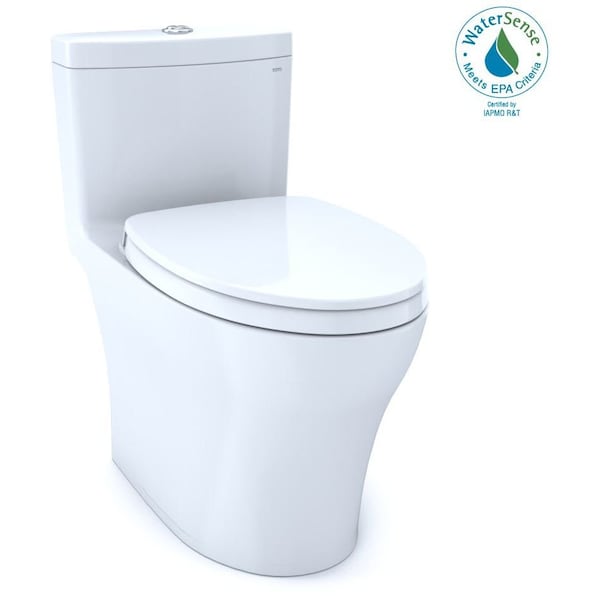 Toto Aquia IV One-Piece Elongated Dual Flush 1.28, 0.9 GPF Universal Height Cotton White MS646124CEMFGN#01 - main